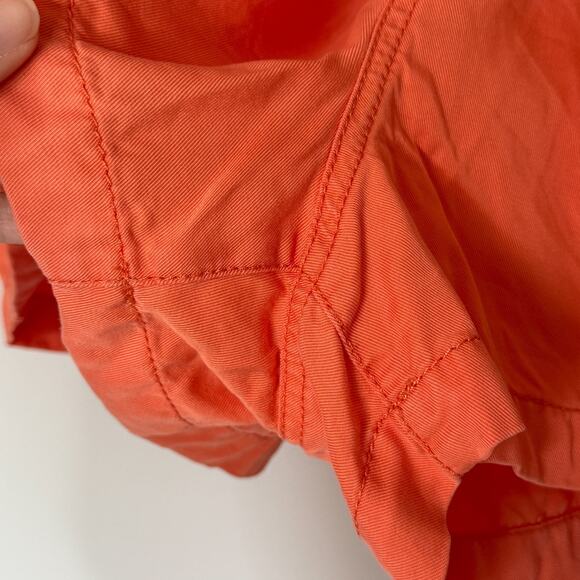 Loft Emery Pull On Shorts Size Large Orange Soft Twill Drawstring Waist Pockets - Picture 3 of 7
